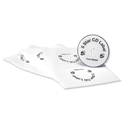 5 Star CD Label Inkjet and Laser Printable 2 per Sheet White [200 Labels]