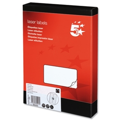 5 Star Addressing Labels Laser 16 per Sheet 99.1x34mm White [4000 Labels]