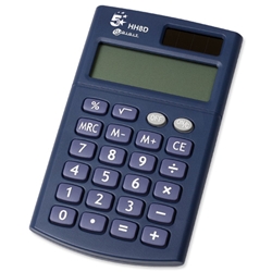 5 Star Calculator Handheld 8 Digit 3 Key Memory Battery-power W56xD100xH8mm Ref HH8D