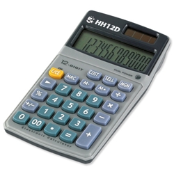 5 Star Calculator Mark-up Handheld 12 Digit 3 Key Memory Battery and Solar-power Ref HH12D