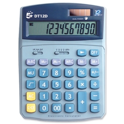 5 Star Calculator Desktop Solar/Battery Power 12 Digit 2 Set Memory 91x125x11mm Ref DT12D