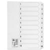 5 Star Index 230 micron Card with Clear Mylar Tabs 1-10 A5 White