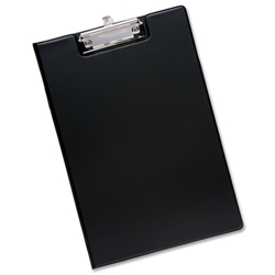 5 Star Fold-over Clipboard with Front Pocket Foolscap Black