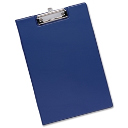 5 Star Fold-over Clipboard with Front Pocket Foolscap Blue