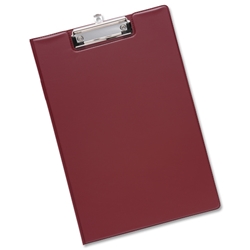 5 Star Fold-over Clipboard with Front Pocket Foolscap Red