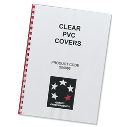 5 Star Comb Binding Covers PVC 200 micron A4 Clear [Pack 100]