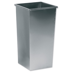 5 Star Waste Bin Square Metal Scratch-resistant W325xD325xH630mm 48 Litres Silver Metallic