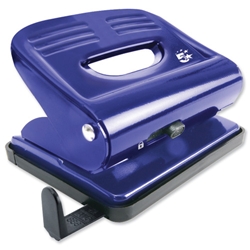 5 Star Punch 2-Hole Plastic Base Metal Handle Capacity 18x 80gsm Blue