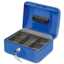 5 Star Cash Box 8 Inch W150xD200xH78mm Blue