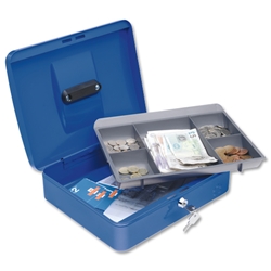 5 Star Cash Box 12 Inch W300xD240xH90mm Blue