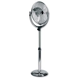 5 Star Pedestal Fan Non-Oscillating 3-Speed 48.5Db 45 Watts H1140max.mm Dia.305mm Chrome