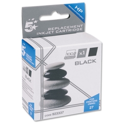 5 Star Compatible Inkjet Cartridge Page Life 220pp Black [HP No. 27 C8727AE Equivalent]