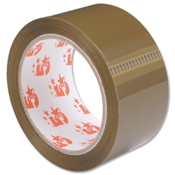 5 Star Office Packaging Tape Low Noise Polypropylene 50mm x 66m Buff [Pack 6]