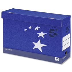 5 Star Transfer Case Foolscap W131xD394xW254mm Blue [Pack 10]