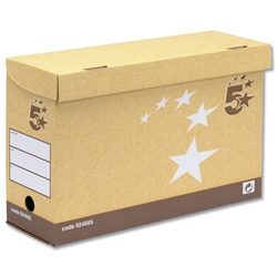 5 Star Transfer Case Foolscap W131xD394xW254mm Sand [Packed 10]
