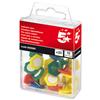 5 Star Office Indicator Pins 15mm Head Assorted [Pack 20] - 925060