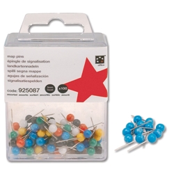 5 Star Map Pins 5mm Head Blue [Pack 100]