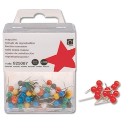 5 Star Map Pins 5mm Head Red [Pack 100]