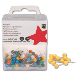 5 Star Map Pins 5mm Head Yellow [Pack 100]
