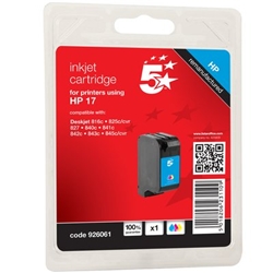5 Star Compatible Inkjet Cartridge Page Life 400pp Colour [for No. 17 HP C6625A] - Item image