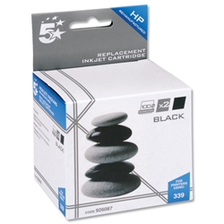 5 Star Compatible Inkjet Cartridge Page Life 1600pp Black [for No.339 HP C9504EE [Pack 2]