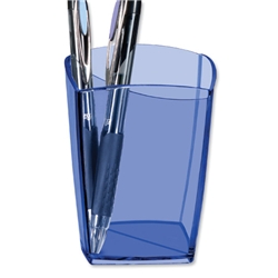 5 Star Pencil Pot W74xD74xH105mm Transparent Blue