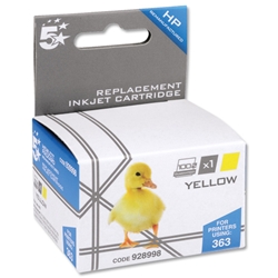 5 Star Compatible Inkjet Cartridge Page Life 350pp Yellow [HP No. 363 C8773EE Equivalent]