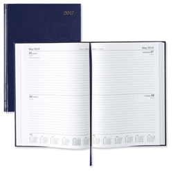 5 Star 2012 Diary 2 Days to Page Combined Saturday and Sunday 70gsm W210xH297mm A4 Blue - Item image