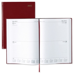 5 Star 2012 Diary 2 Days to Page Combined Saturday and Sunday 70gsm W210xH297mm A4 Red - Item image
