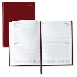 5 Star 2012 Diary 2 Days to Page Combined Saturday and Sunday 70gsm W148xH210mm A5 Red - Item image