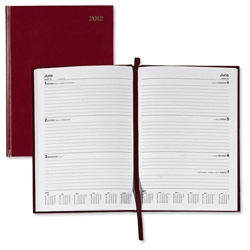 5 Star 2012 Diary Week to View Full Week on Two Pages 70gsm W148xH210mm A5 Red - Item image