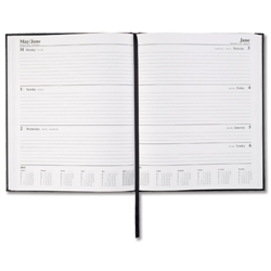 5 Star Quarto 2012 Desk Diary Week to View on Two Pages 70gsm W210xH260mm Black - Item image