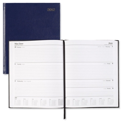 5 Star Quarto 2012 Desk Diary Week to View on Two Pages 70gsm W210xH260mm Blue - Item image