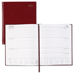 5 Star Quarto 2012 Desk Diary Week to View on Two Pages 70gsm W210xH260mm Red - Item image