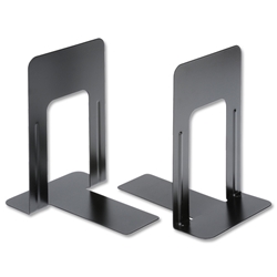 5 Star Bookends Metal Heavy-duty 224mm Black [Pack 2]