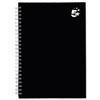 5 Star Notebook Wirebound Hard Cover Ruled 80gsm A5 Black [Pack 5]