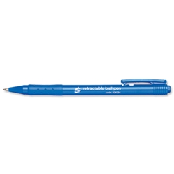5 Star Ball Pen Retractable Medium 1.0mm Tip 0.7mm Line Blue [Pack 20]