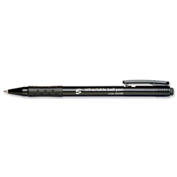 5 Star Ball Pen Retractable Medium 1.0mm Tip 0.7mm Line Black [Pack 20]
