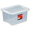 5 Star Storage Box Plastic with Lid Stackable 35 Litre Clear - 12455