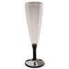 Champagne Flute Plastic Drinking Glass Black Stem 90cc Ref 2523 [Pack 6]