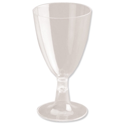 Wineglass Plastic 2-piece 170cc Clear Stem Ref 2609 [Pack 8]