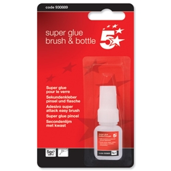 5 Star Super Glue Bottle Industrial Strength with Application Brush 5g - Item image