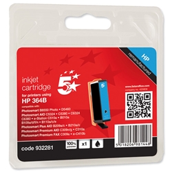 5 Star Compatible Inkjet Cartridge Page Life 250pp Black [HP No. 364 CB316EE Equivalent]