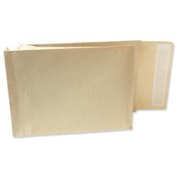 New Guardian Armour Envelopes Peel And Seal Gusset 50mm 130gsm Kraft Manilla C4 [Box 100]