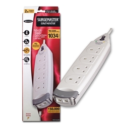 Belkin SurgeMaster, 4-Way, Tel/Fax/Modem/Cable or DSL Modem Protection, 2m Cable - Item image