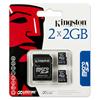 Kingston Memory/pack of 2 x 2GB MicroSD card with 1 x Adapter ( MicroSD-SD )