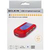 Belkin Hi-Speed USB 2.0 4-Port Hub, Red Belkin Hi-Speed USB 2.0 4-Port Hub, Red