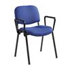 Taurus Black Frame Stacking Chair with Fixed Arms Blue [Pack of 4]