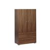 Dynamic Medium Bookcase with Wooden Doors & 2 Shallow Drawers Walnut