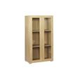 Dynamic Medium Glass Bookcase with Doors Oak